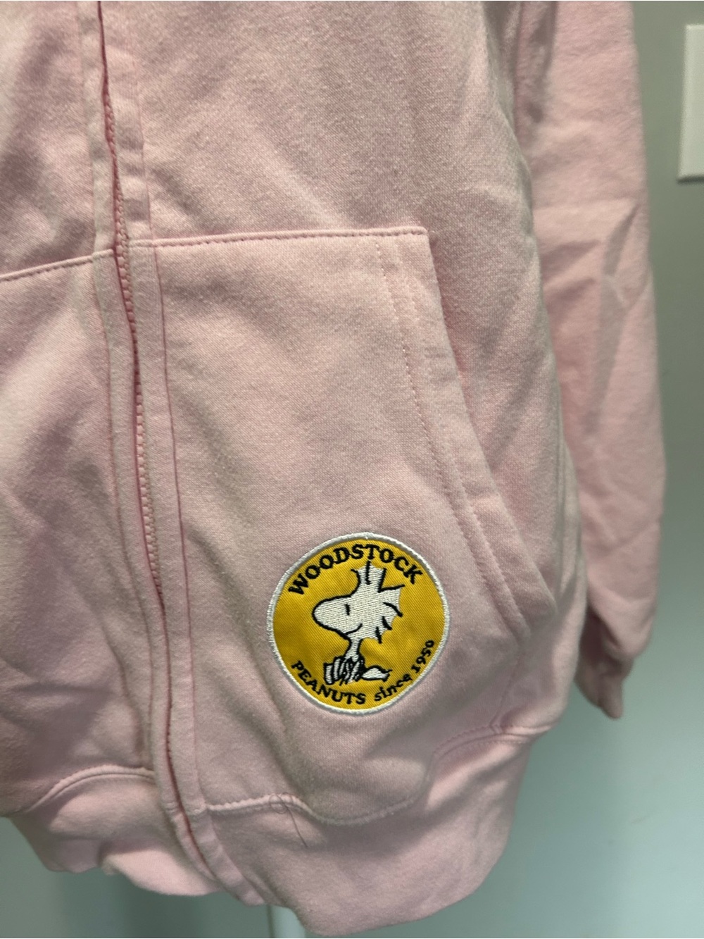 Women’s Peanuts Pink Snoopy & Woodstock Zip-Up Hoodie - Picture 9 of 11